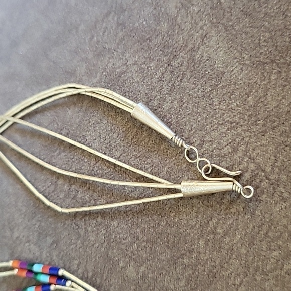 QT Sterling Oxidized Silver Navajo Heart Pendant Liquid Silver Torsade Necklace - Picture 6 of 8